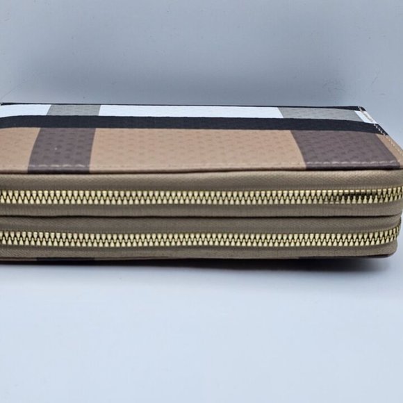 ICONIC BAGS  Wristlet Wallet Plaid Faux Leather Bee - Picture 3 of 4